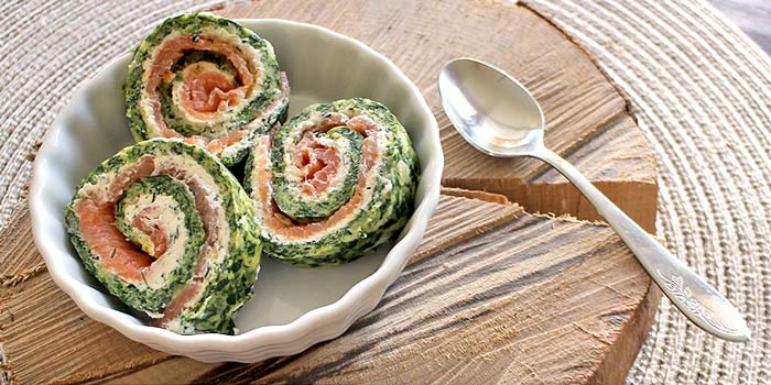 Low Carb Rezept | Spinat-Lachs-Dill-Rolle