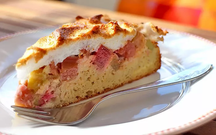 Low Carb Rezept Rhabarber Baiser Kuchen
