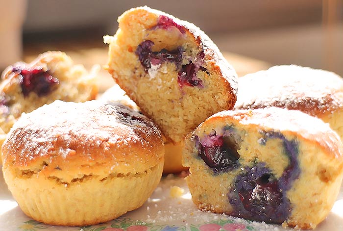 Low Carb Mini-Blueberry-Muffins