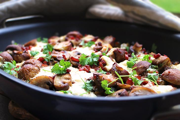 Low Carb Champignon-Zucchini-Hack-Auflauf (mit Gyrosgewürz)