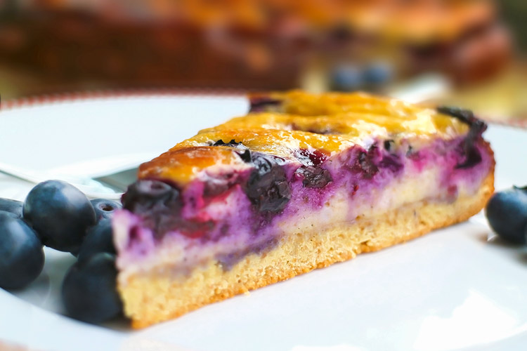 Low Carb Blaubeer-Käsekuchen mit Boden